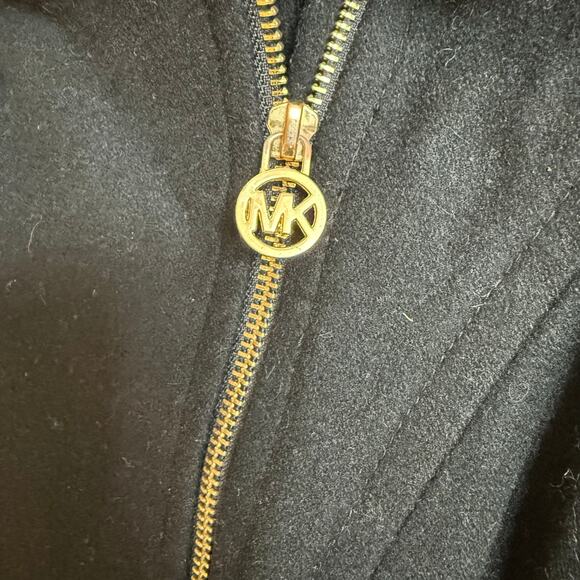 Michael Kors Black Full Zip Wool Blend Pea Coat with Belt Size 4 Classic Preppy - Picture 14 of 16